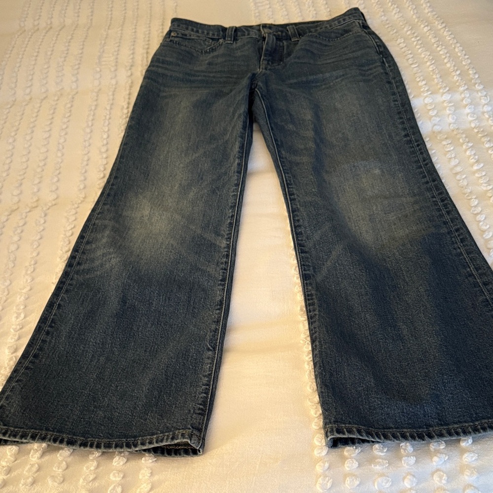 NWOT J. Crew Dark Blue Crop Flare Jeans
